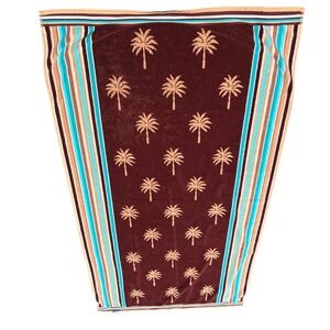 100% Egyptian Cotton VTG Franco Large Palm Beach Towel Thick Tropical Reversable